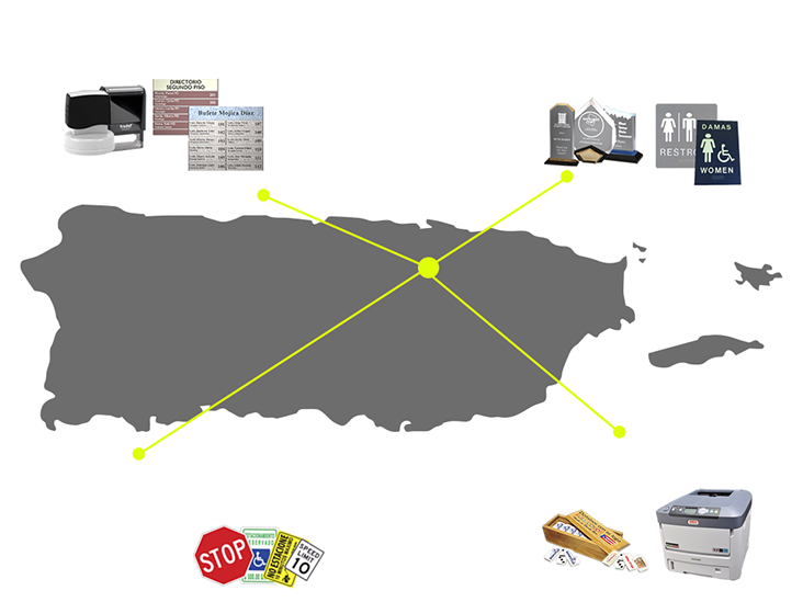 Sellos de goma, rotulos grabados. reconocimientos, acrilico, ADA, distribuidores, rotuos, cruzacalles, dominos, impresoras 3d