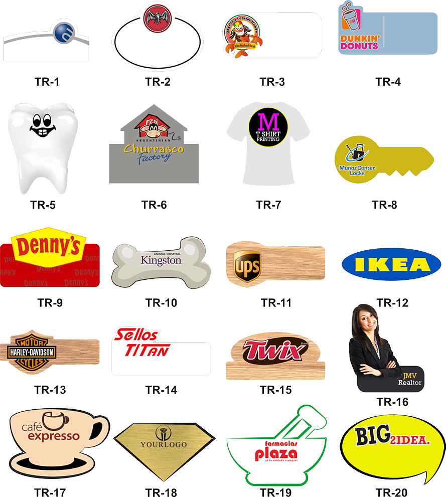 Name tags troquelados